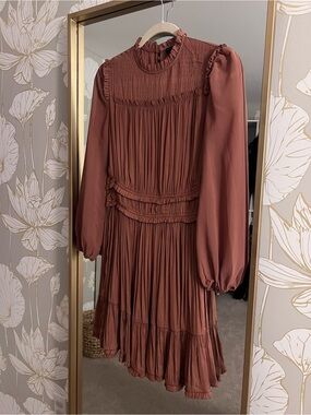 Current Air Rust Long-Sleeve Dress